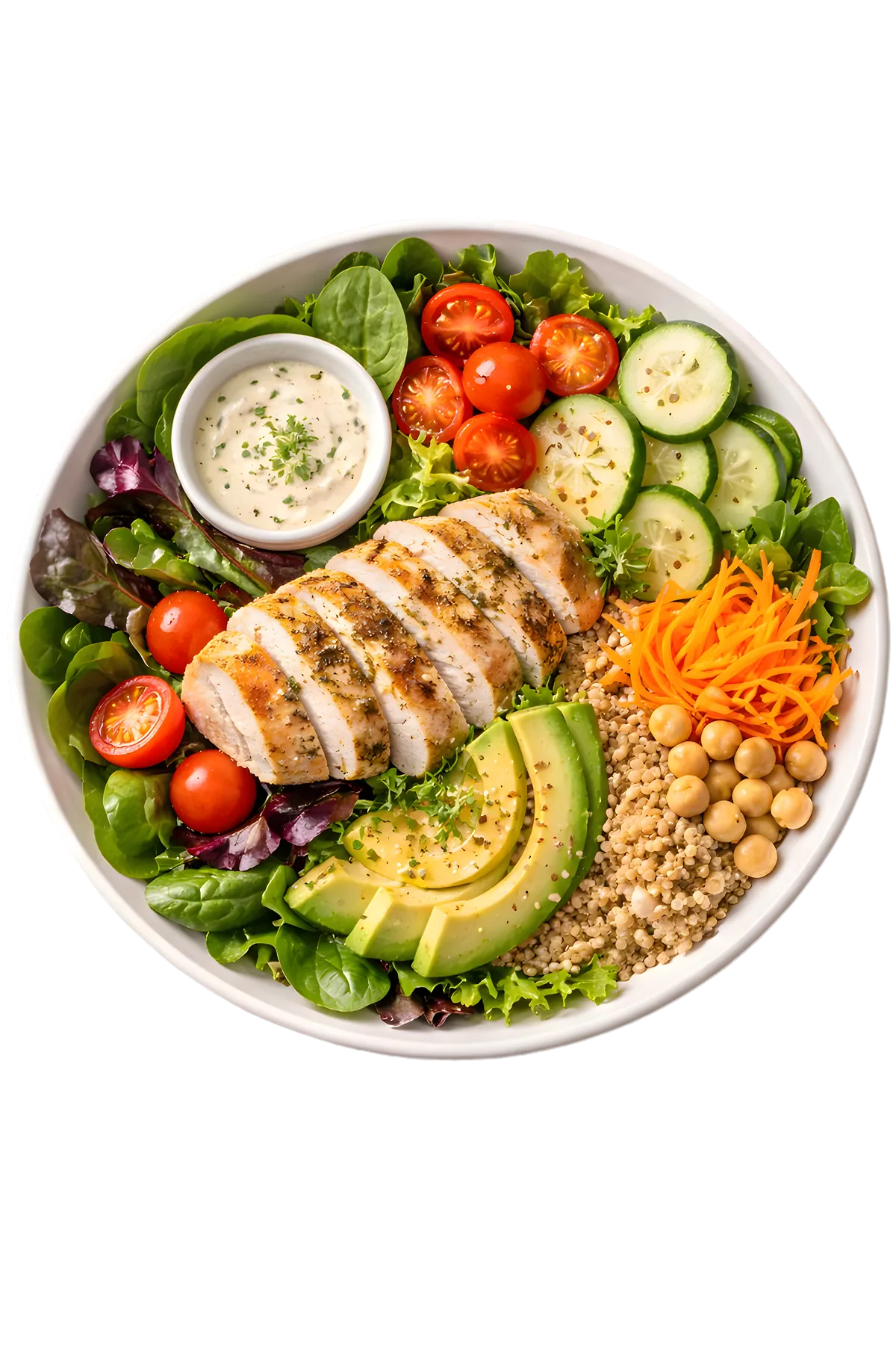 Fresh, healthy homemade meal bowl with vegetables